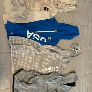 Boys sweatshirt lot (north face, Nike, 2 under Armour)